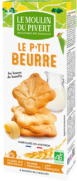 Herbatniki le p'tit beurre 155 g - Le Moulin Du Pivert (EKO)