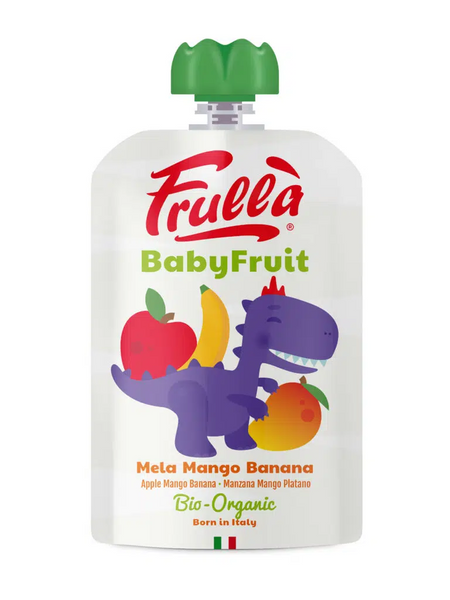 Mus jabłko mango banan bez dodatku cukru bezglutenowy od 6 msc.100 g - Frulla (EKO)